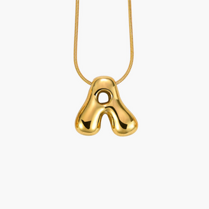Cape Diablo-Golden Glow Bubble Letter Initial Necklace