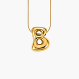 Cape Diablo-Golden Glow Bubble Letter Initial Necklace