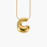 Cape Diablo-Golden Glow Bubble Letter Initial Necklace