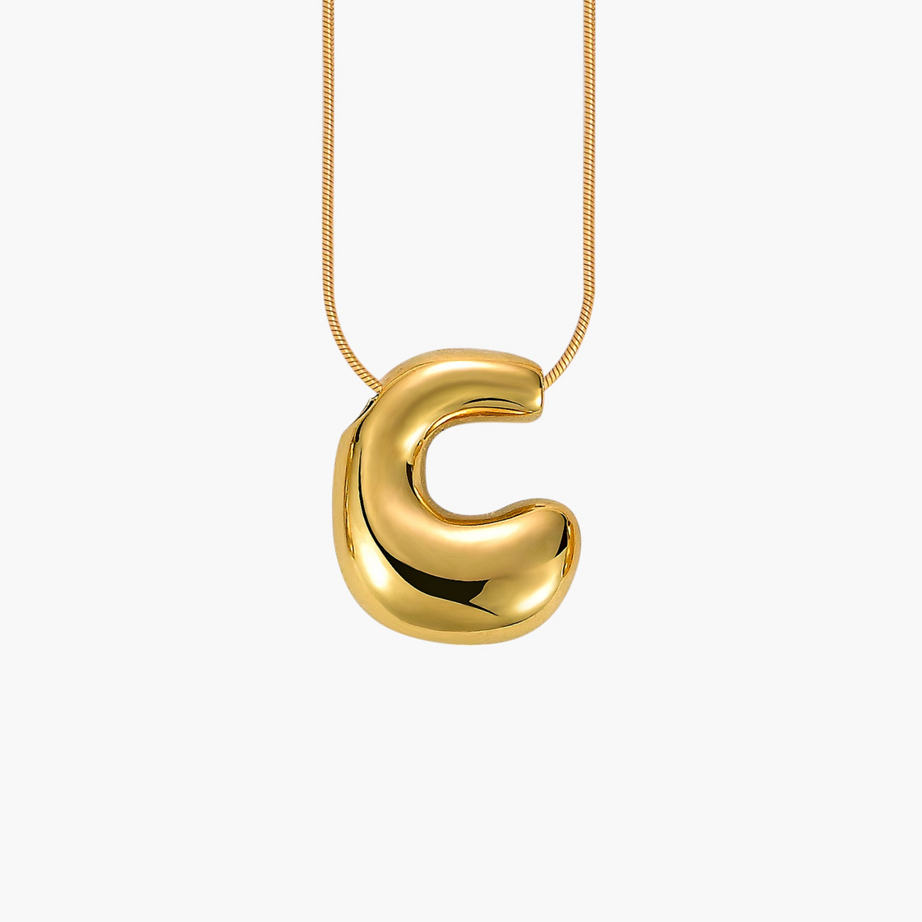 Cape Diablo-Golden Glow Bubble Letter Initial Necklace