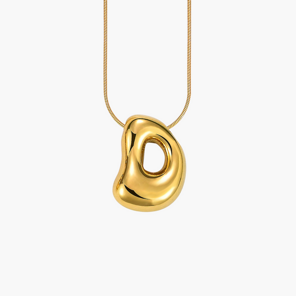 Cape Diablo-Golden Glow Bubble Letter Initial Necklace