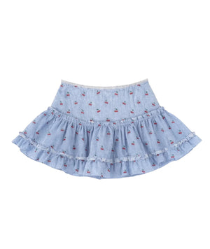 KatieJ Cherry Seersucker Stripe Dixie Skirt