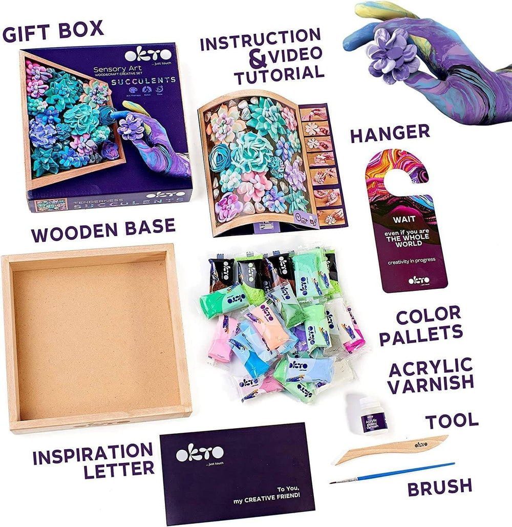 OKTO Wood & Craft Succulent Clay Kit