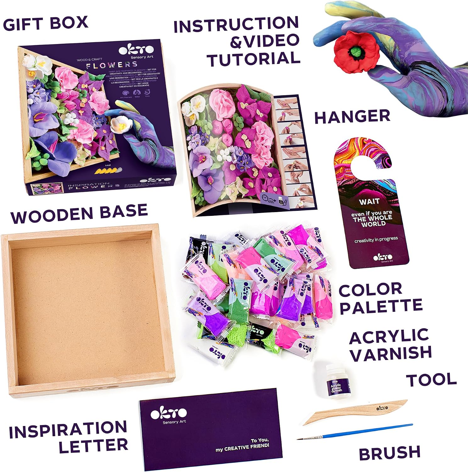 OKTO Wood & Craft Flower Clay Kit