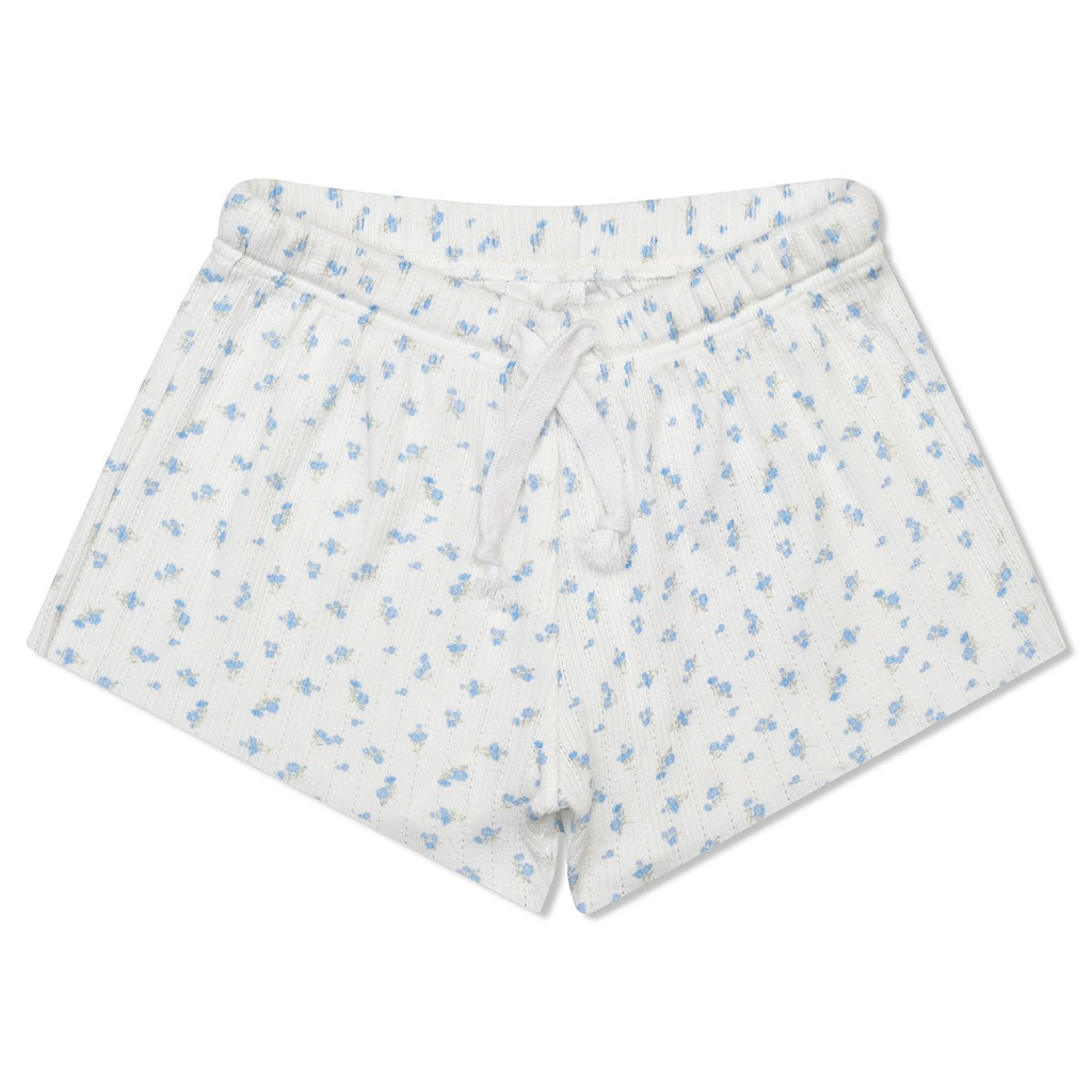 Iscream Blue Floral Pointelle Tank And Short Set