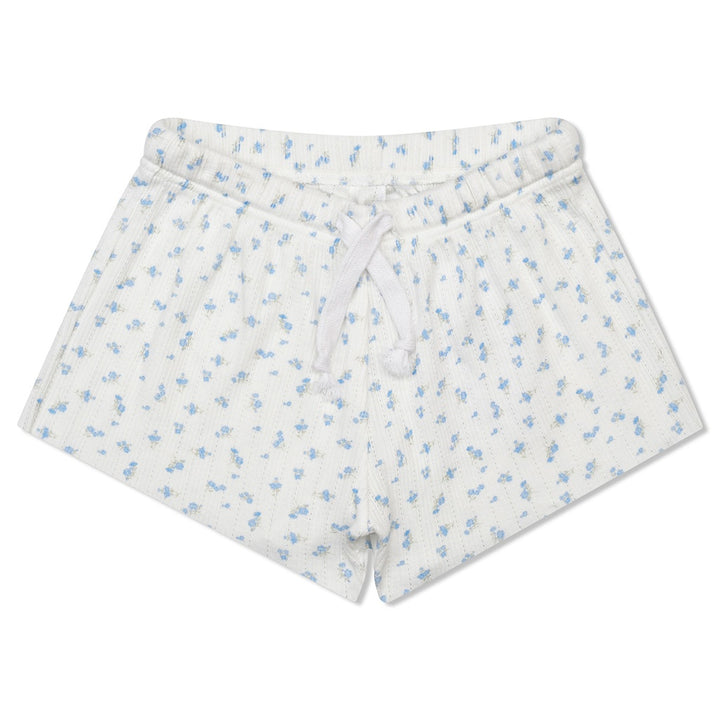 Iscream Blue Floral Pointelle Tank And Short Set