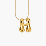 Cape Diablo-Golden Glow Bubble Letter Initial Necklace