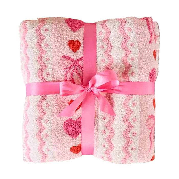 Cozy Dreams Luxe Blanket, Blushing Bows Pink