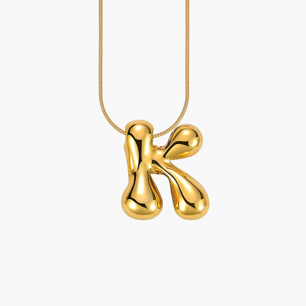 Cape Diablo-Golden Glow Bubble Letter Initial Necklace
