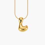Cape Diablo-Golden Glow Bubble Letter Initial Necklace