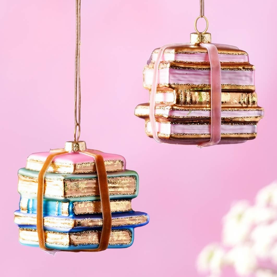Glitterville Gilded Book Glass Ornament, Assorted Styles