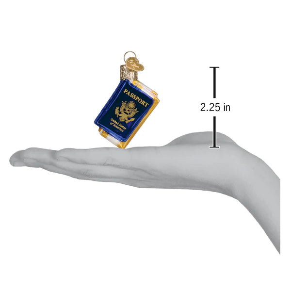 Old World Christmas Mini Passport Glass Blown Ornament