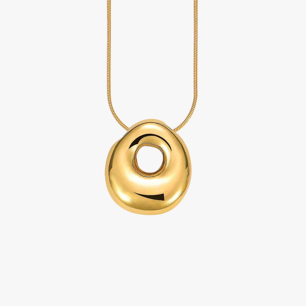 Cape Diablo-Golden Glow Bubble Letter Initial Necklace