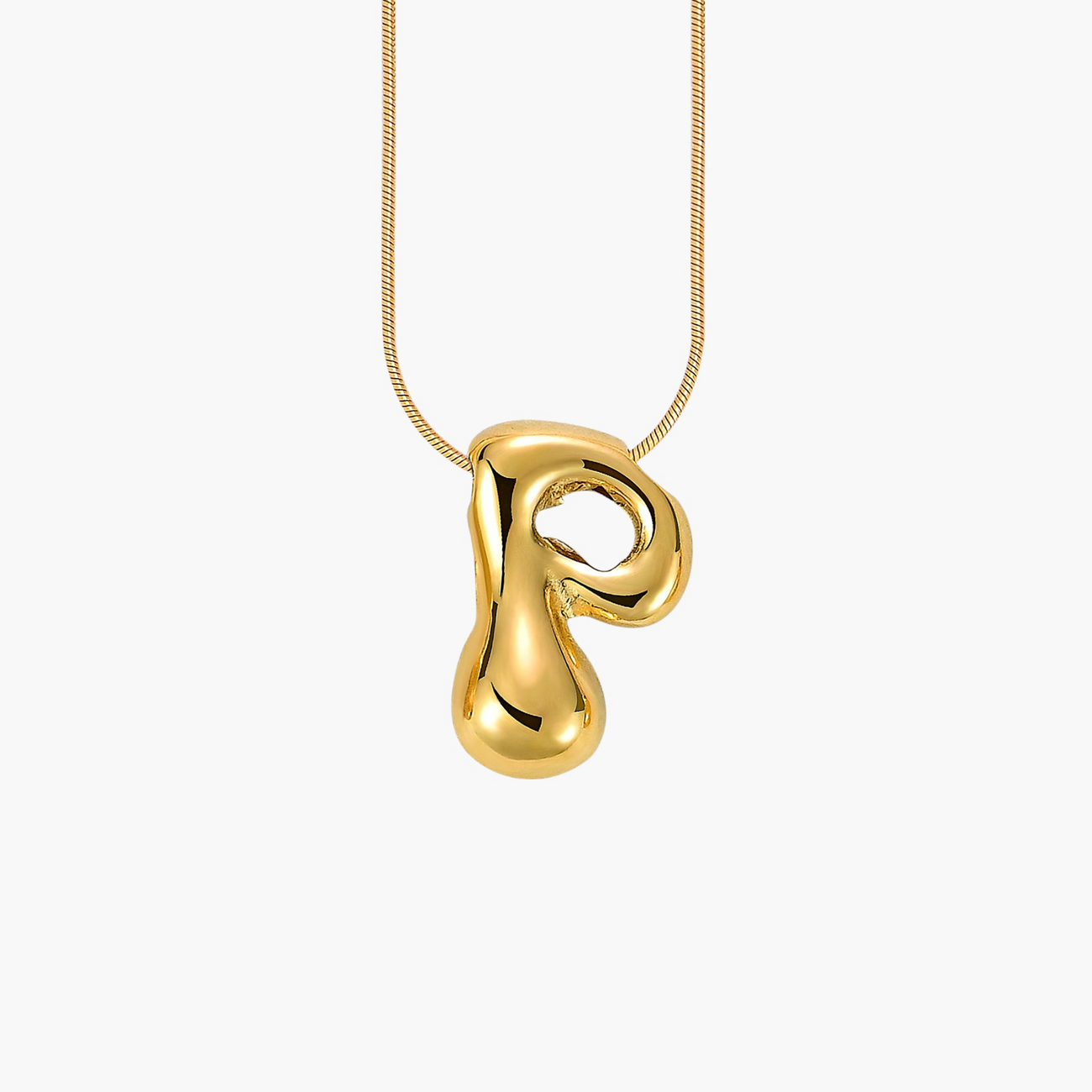 Cape Diablo-Golden Glow Bubble Letter Initial Necklace