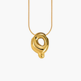 Cape Diablo-Golden Glow Bubble Letter Initial Necklace