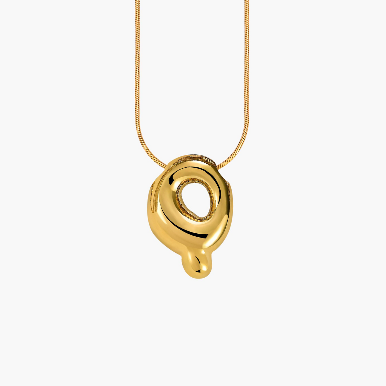 Cape Diablo-Golden Glow Bubble Letter Initial Necklace