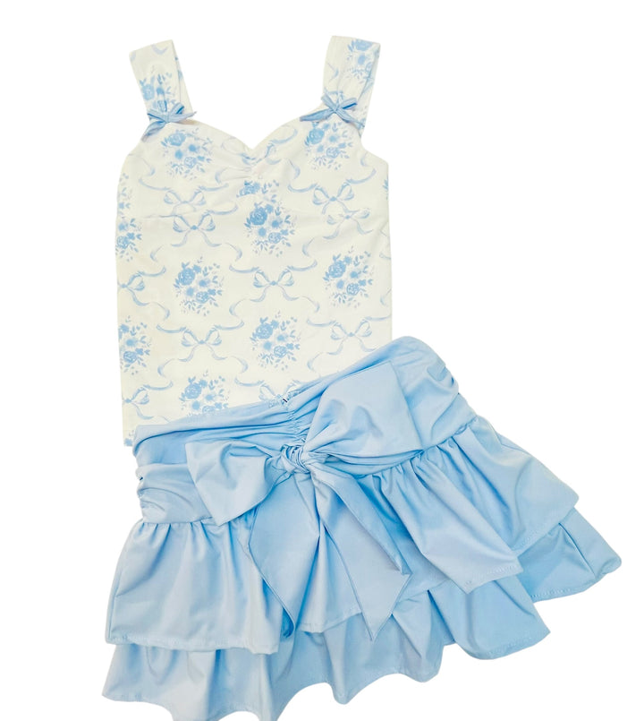 fbz Blue Blow Poplin Skirt