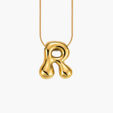 Cape Diablo-Golden Glow Bubble Letter Initial Necklace