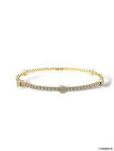 Theia Single Row Swarvoski Crystal Flexible Bangle Bracelet with Opals