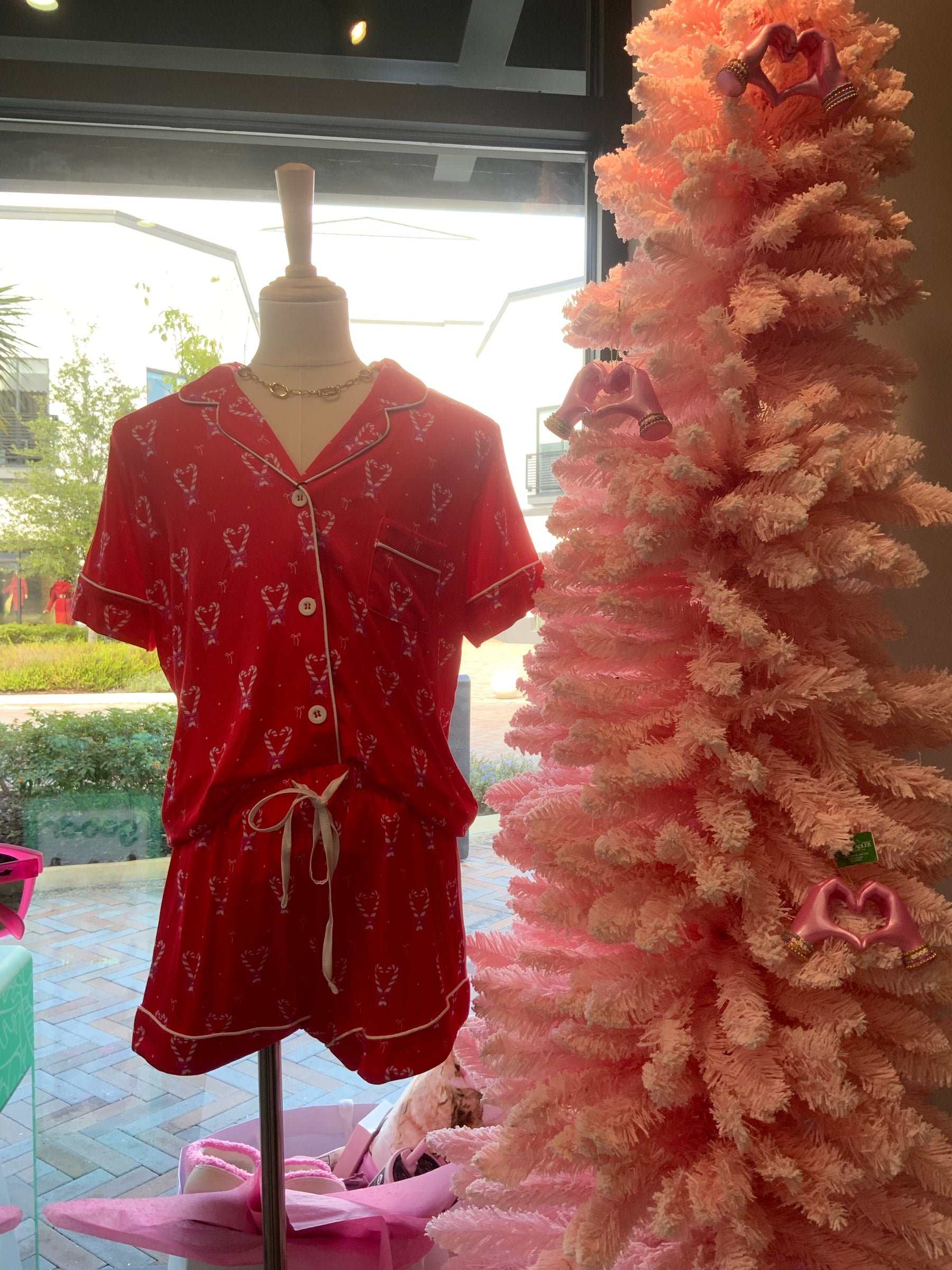 KatieJ Lynn Tween Shorts Lounge Set, Christmas 25 Pattern