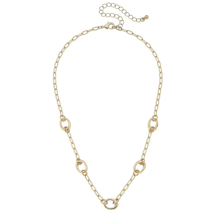 Sierra Dainty Charm Collector Necklace in Shiny Gold