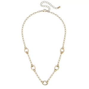 Sierra Dainty Charm Collector Necklace in Shiny Gold
