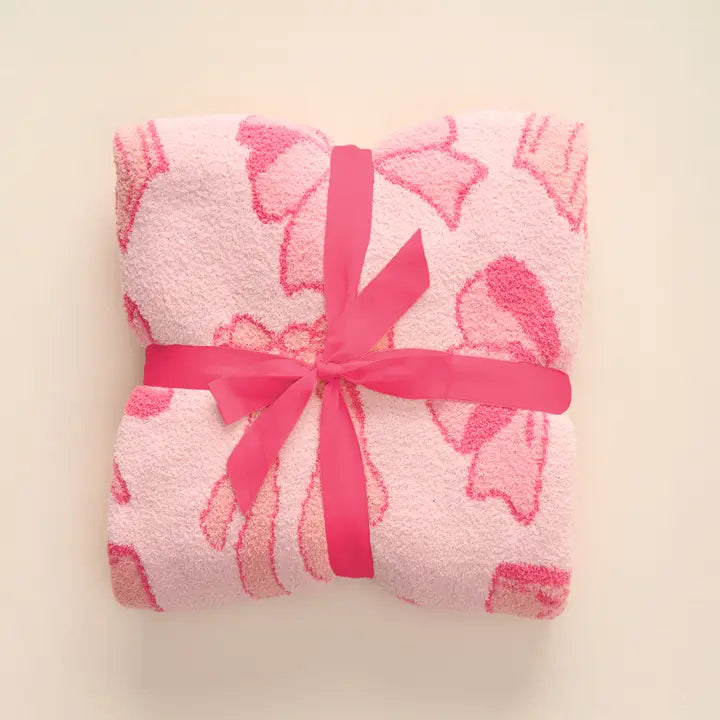 Cozy Dreams Luxe Blanket, Blushing Bows Pink