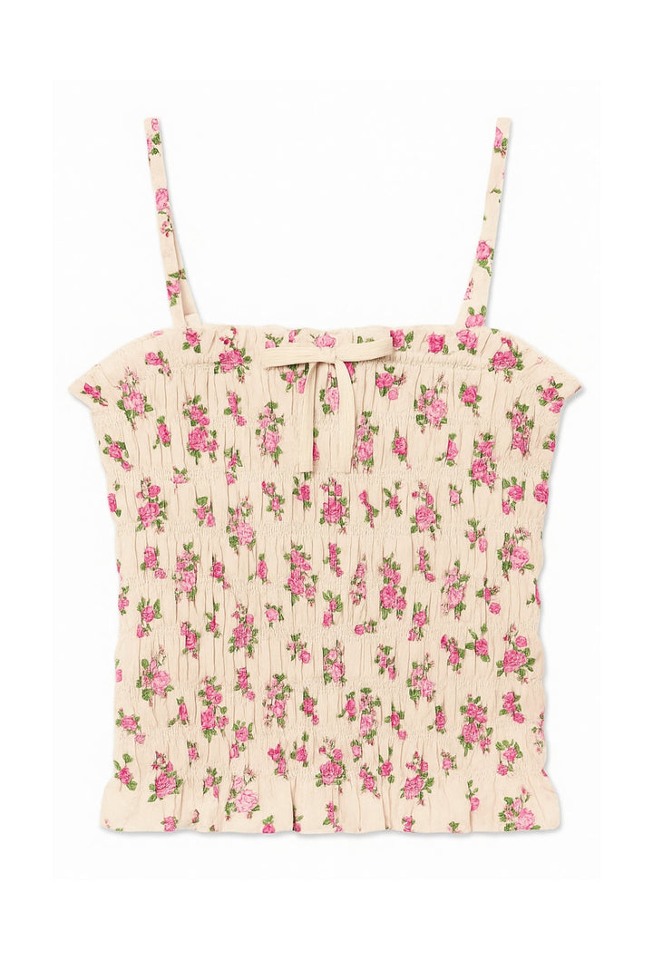 KatieJ Alma Printed Gathered Cami Top, Vintage Bunches