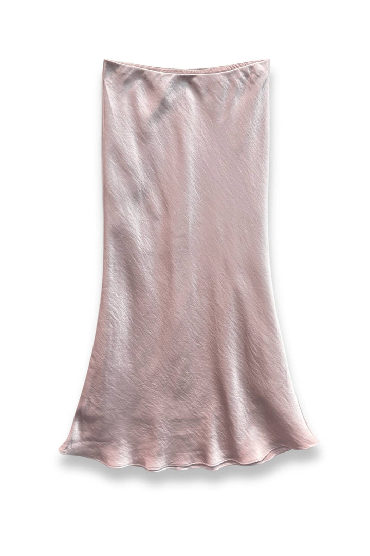 KatieJ Anastasia Satin Maxi Skirt, Baby Pink