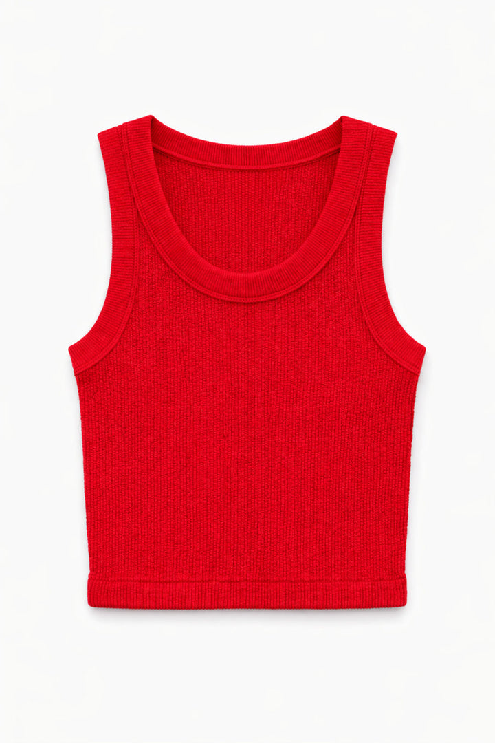 KatieJ Astrid Racer Back Tank, Cherry Red