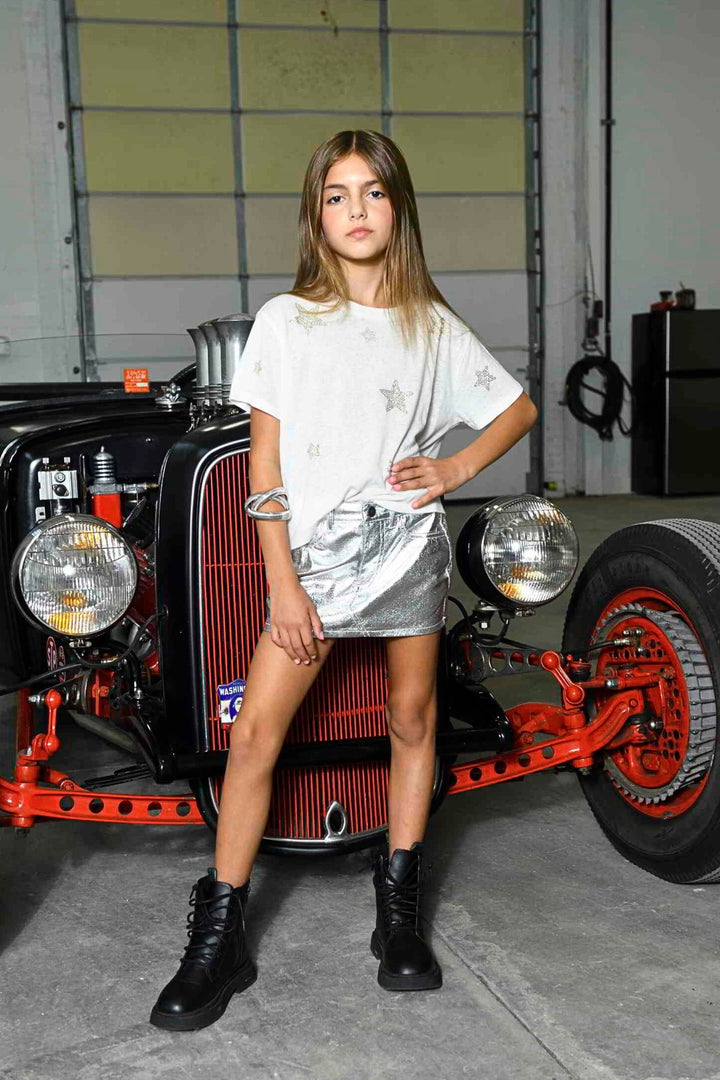 KatieJ Jasper Skirt, Metallic Silver