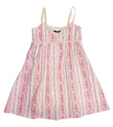 KatieJ Bloom Dress, Baby Pink Cottage Stripe