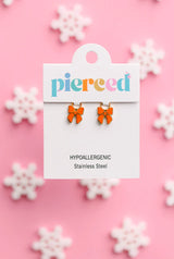 pierced Red Bow Charms