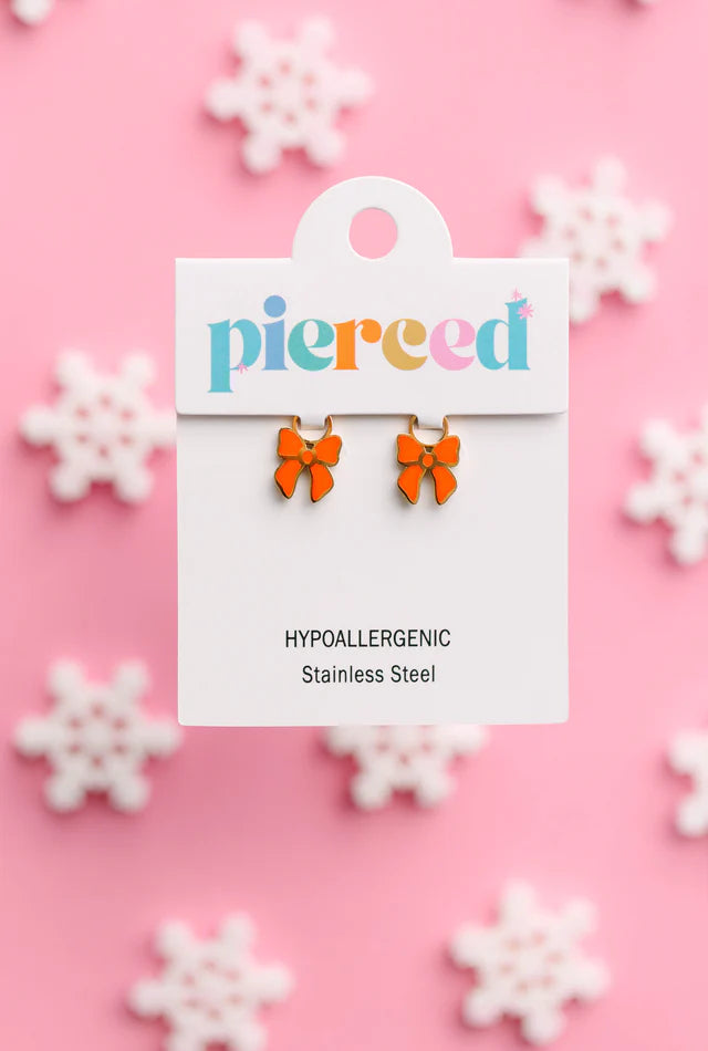 pierced Red Bow Charms