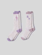 CozyChic® Youth Space Adventure Sock Set, Dusty Rose Multi