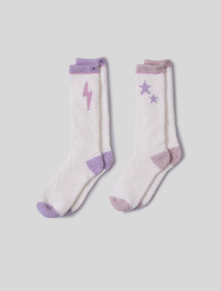 CozyChic® Youth Space Adventure Sock Set, Dusty Rose Multi