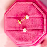 pierced Fresh Water Pearl Stud Earrings
