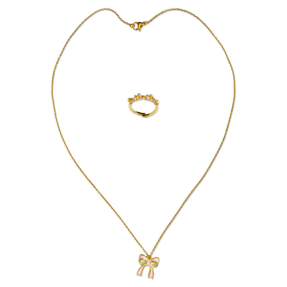 Iscream Beautiful Bows Ring & Necklace Set