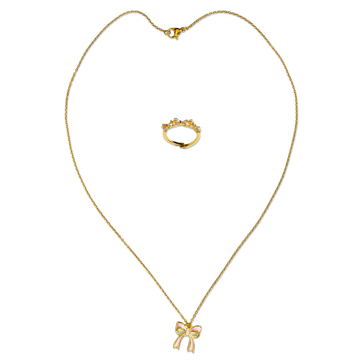 Iscream Beautiful Bows Ring & Necklace Set