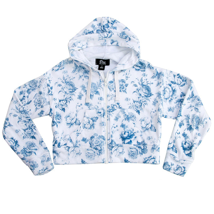 fbz Blue Toile Zip Up Jacket