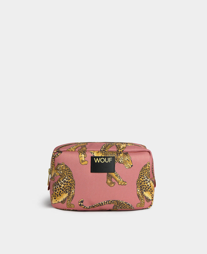 Wouf Blush Leopard Toiletry Bag