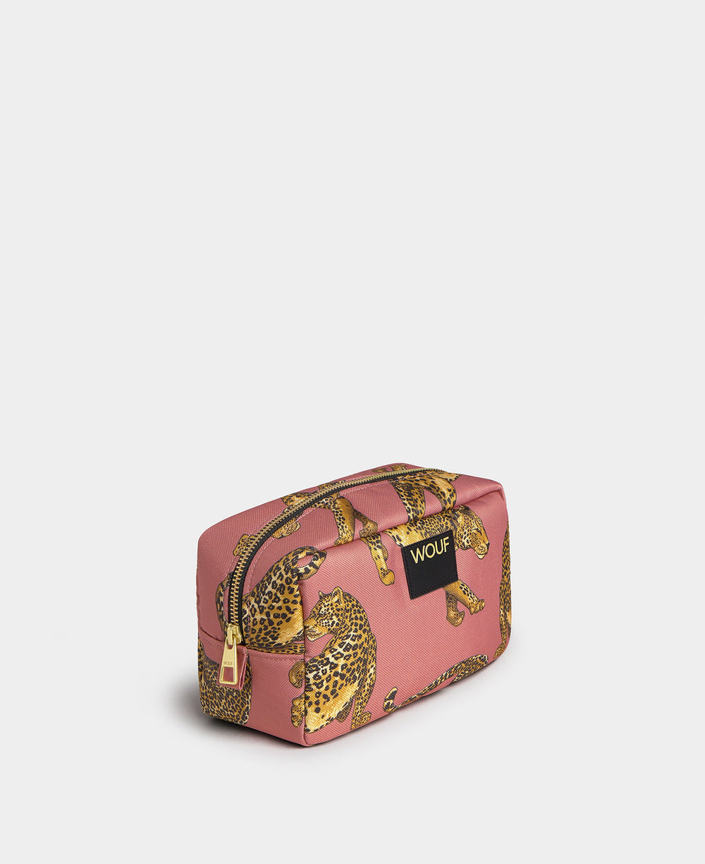 Wouf Blush Leopard Toiletry Bag