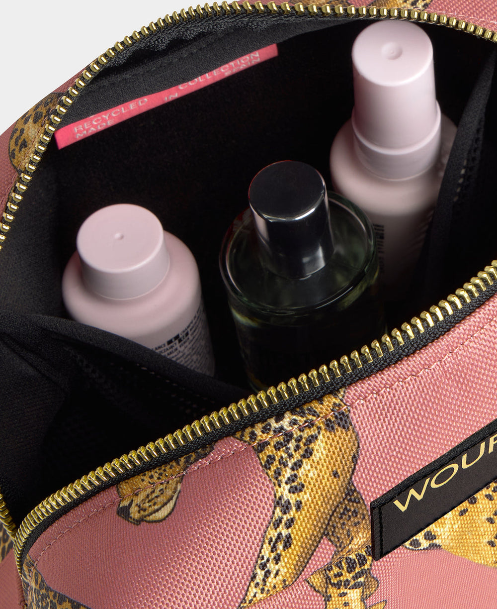 Wouf Blush Leopard Toiletry Bag