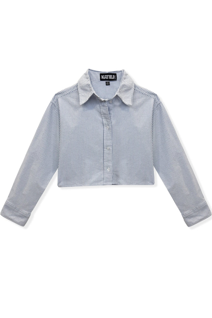 KatieJ Capri Striped Buttondown Top