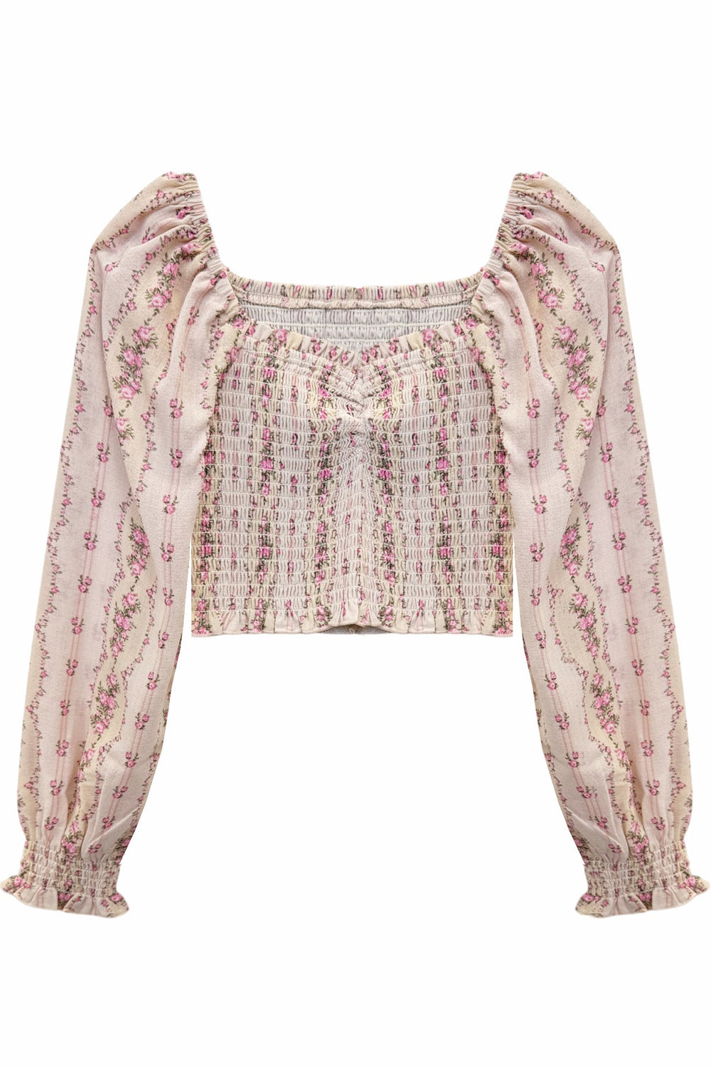 KatieJ Chloe Sheer Long Sleeve Top, Cottage Stripe