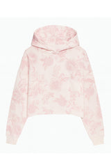 KatieJ Cody Cropped Hoodie in Large Pink Toile