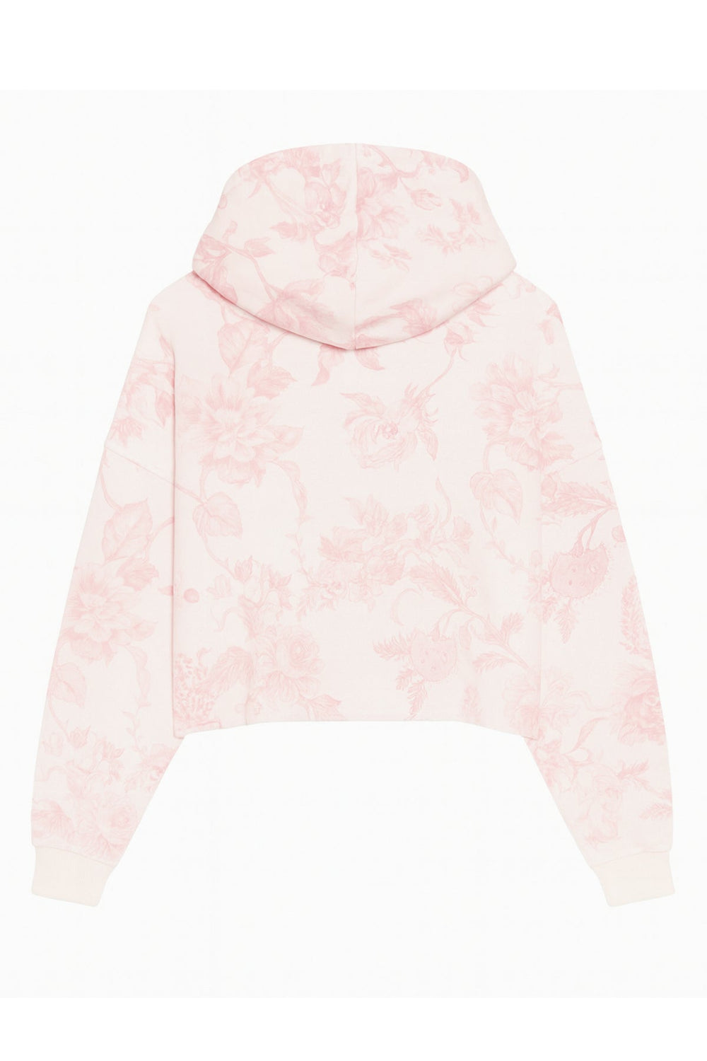 KatieJ Cody Cropped Hoodie in Large Pink Toile