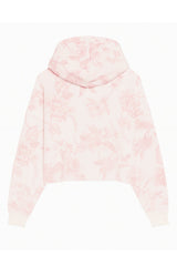 KatieJ Cody Cropped Hoodie in Large Pink Toile