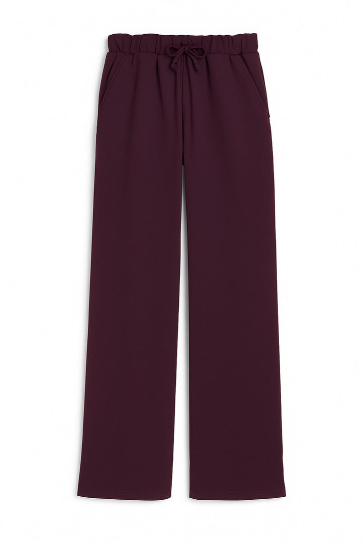 KatieJ Cody Wide Leg Lounge Pants, Eggplant