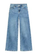 tractr Embroidered Bow Wide Leg Jean